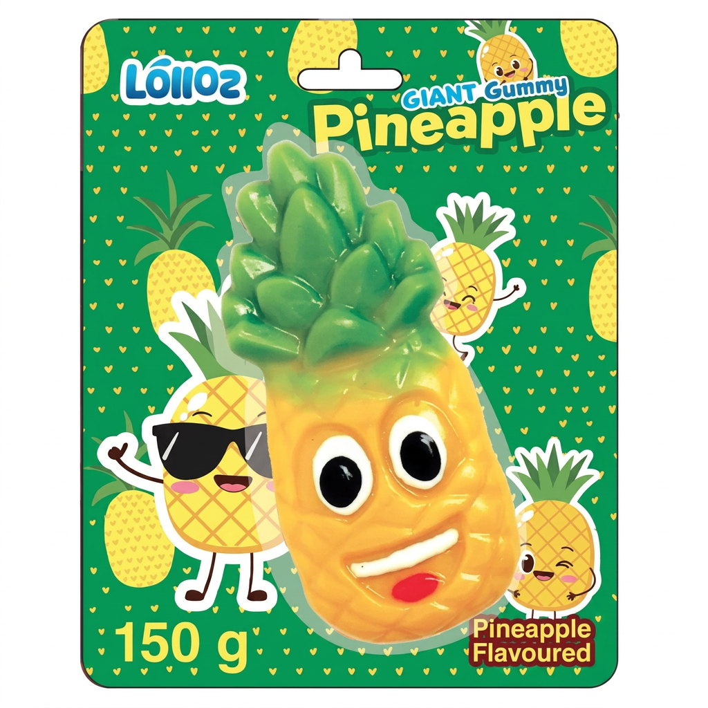 Lolloz Giant Gummy Pineapple Flavour 150g Packet