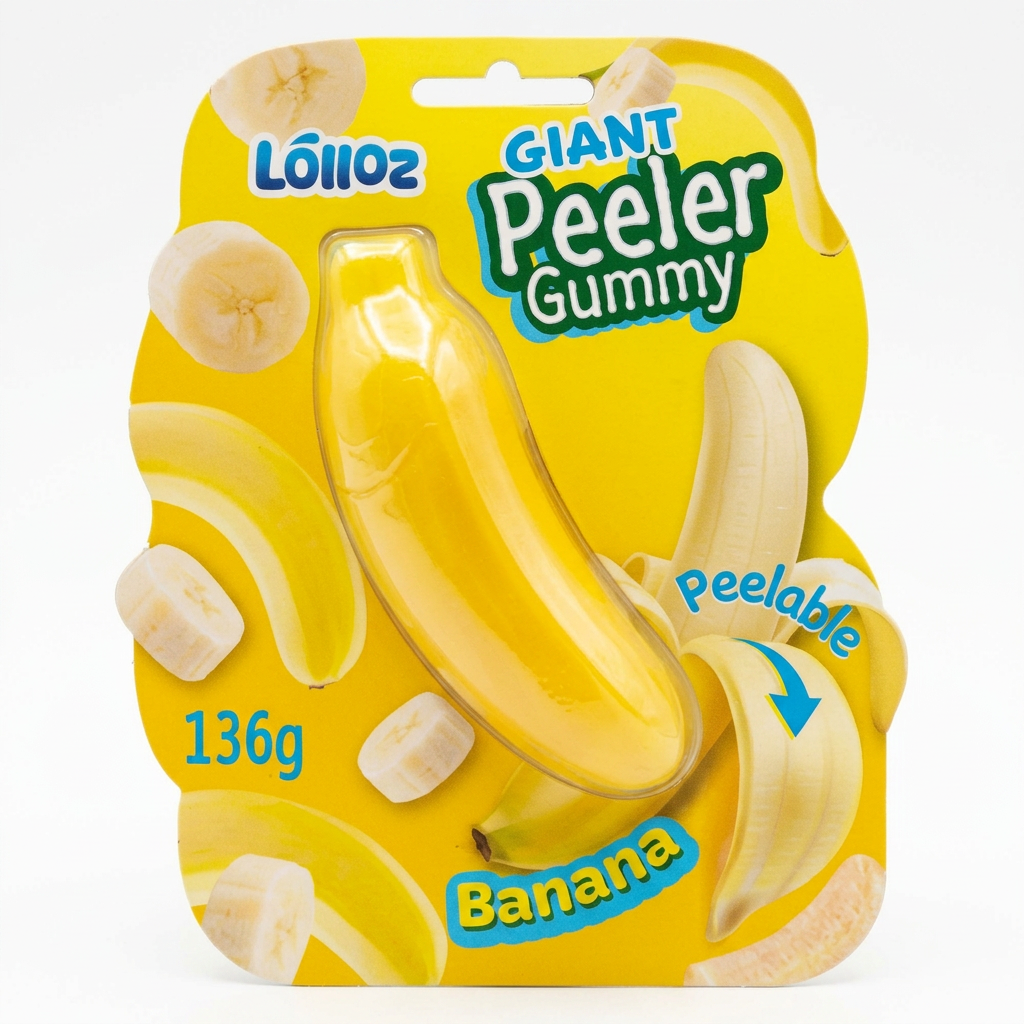 Lolloz Giant Peeler Gummy Banana Flavour 136g Packet