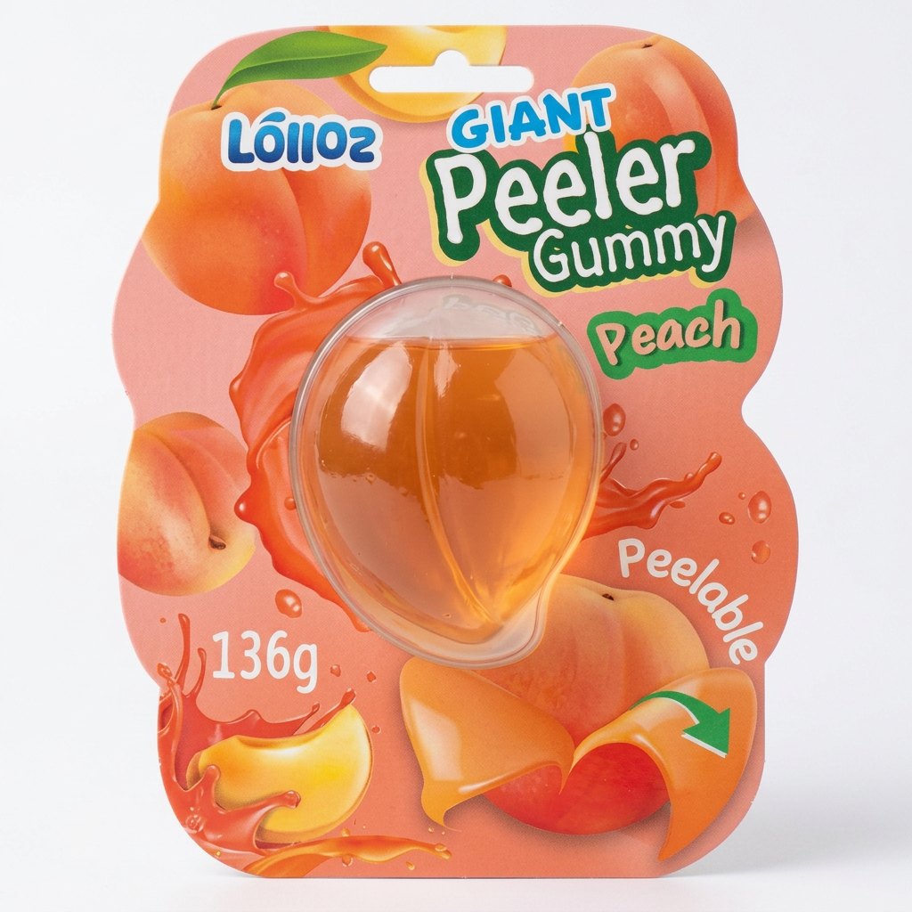 Lolloz Giant Peeler Gummy Peach Flavour 136g Packet